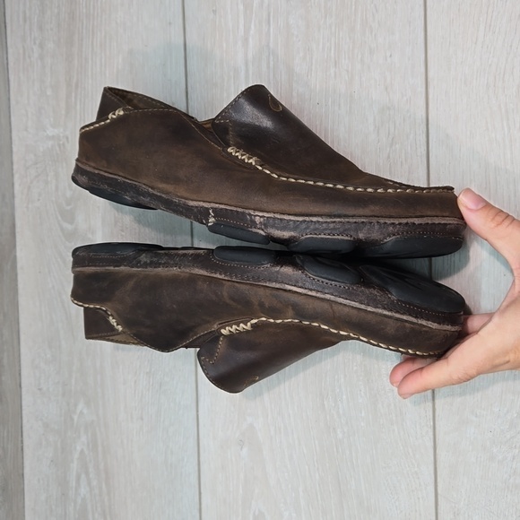 Olukai Mens Moloa Mola Leather Loafer Slip on shoes sz 8.5 - Picture 10 of 12